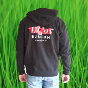 Hooded sweater met ViJoS-logo op de rug